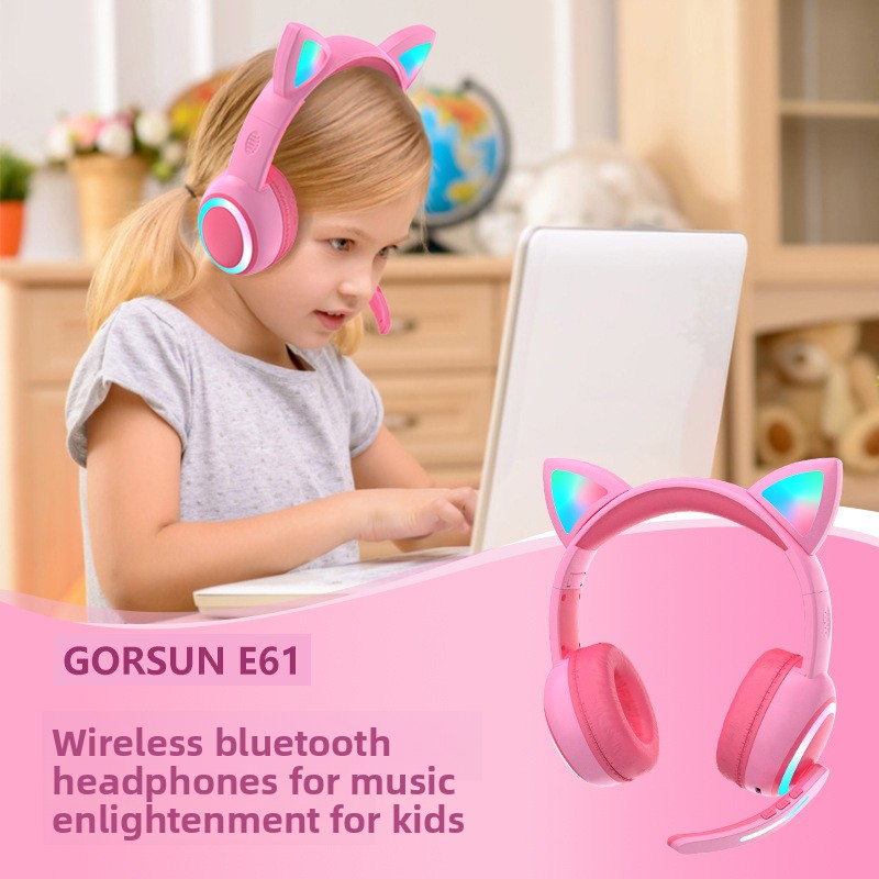 Cat Ear Bluetooth Headset Led - LED Işıklarla Donatılmış, Kedi Kulak Tasarımlı