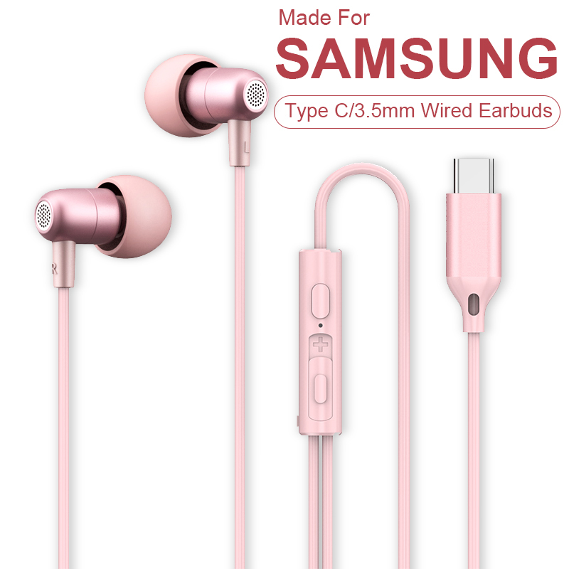 Type C Wired Earphones With Mic - Samsung Galaxy S26 S25 S24 Ultra